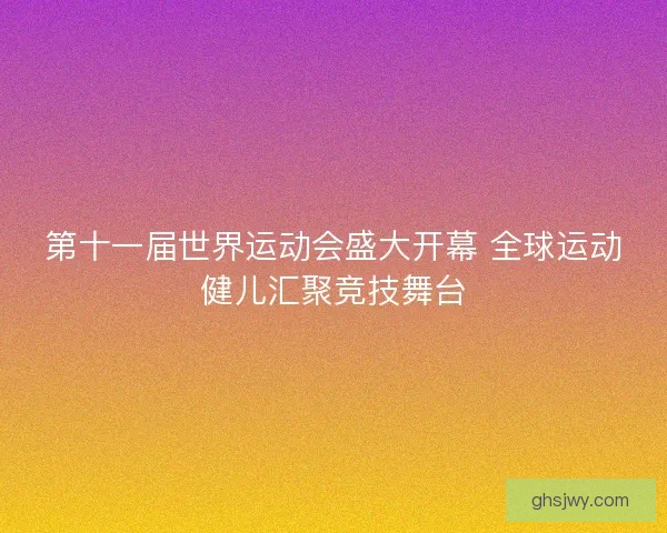 第十一届世界运动会盛大开幕 全球运动健儿汇聚竞技舞台